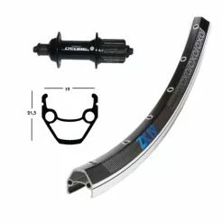 GMB Deore / Exal ZX 19 QR V-Brake Ruota Posteriore MTB 26